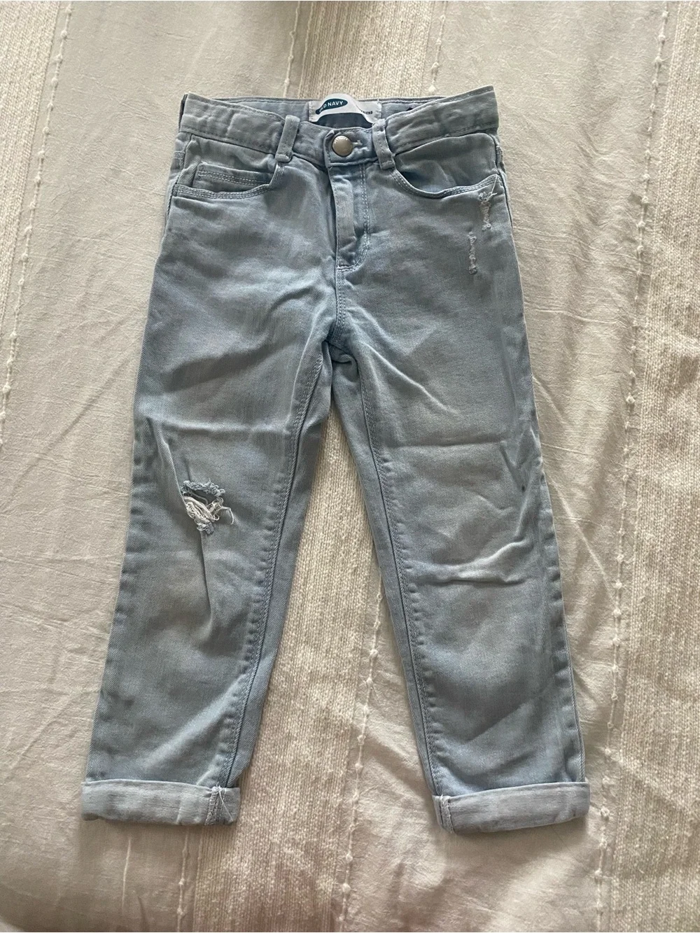 Old Navy Light Blue Kids 4T Boyfriend loose fit Distressed Jeans